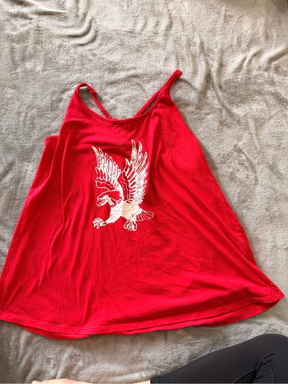 No Boundaries Red Racerback Tank with White Logo